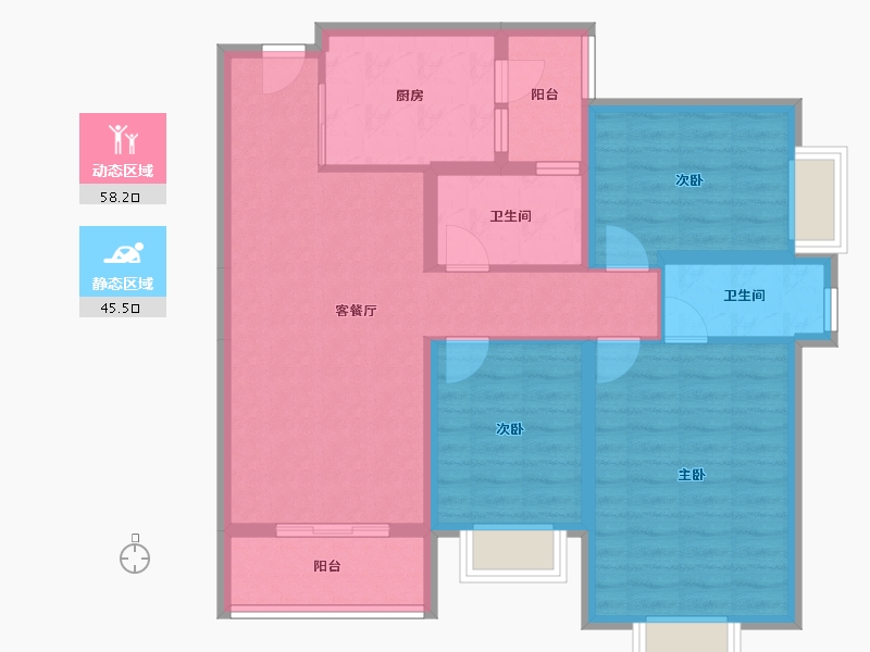 云南省-昆明市-俊发城-92.38-户型库-动静分区