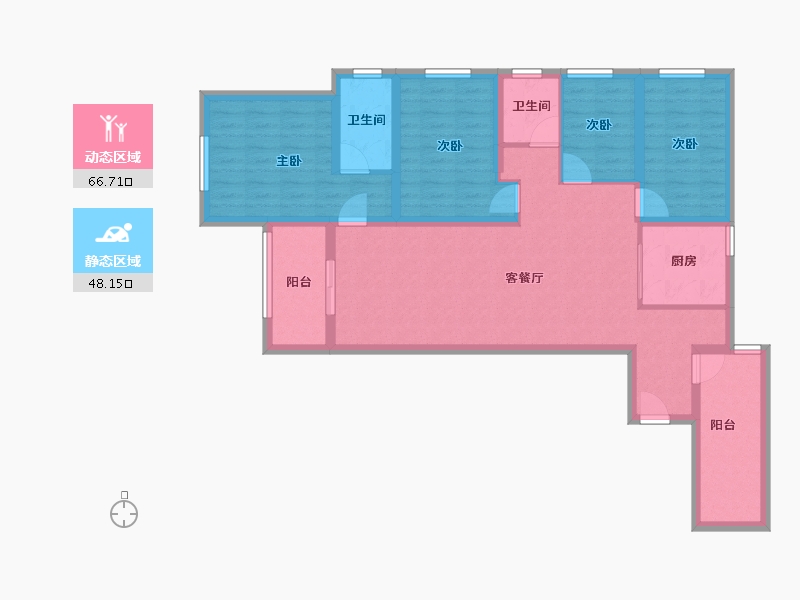 云南省-昆明市-俊发城-101.60-户型库-动静分区