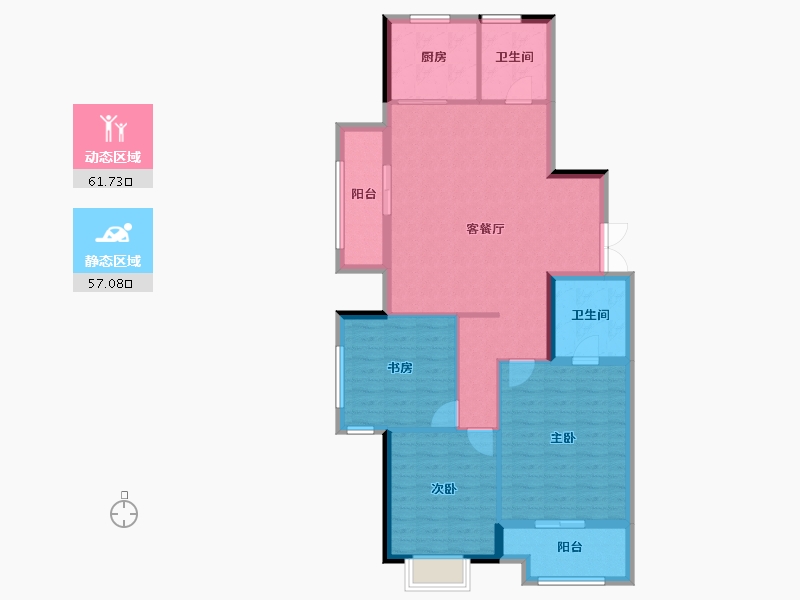 江苏省-徐州市-绿城蘭园-107.84-户型库-动静分区