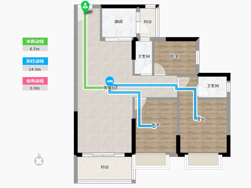 广东省-惠州市-沣盛凤凰城-85.27-户型库-动静线