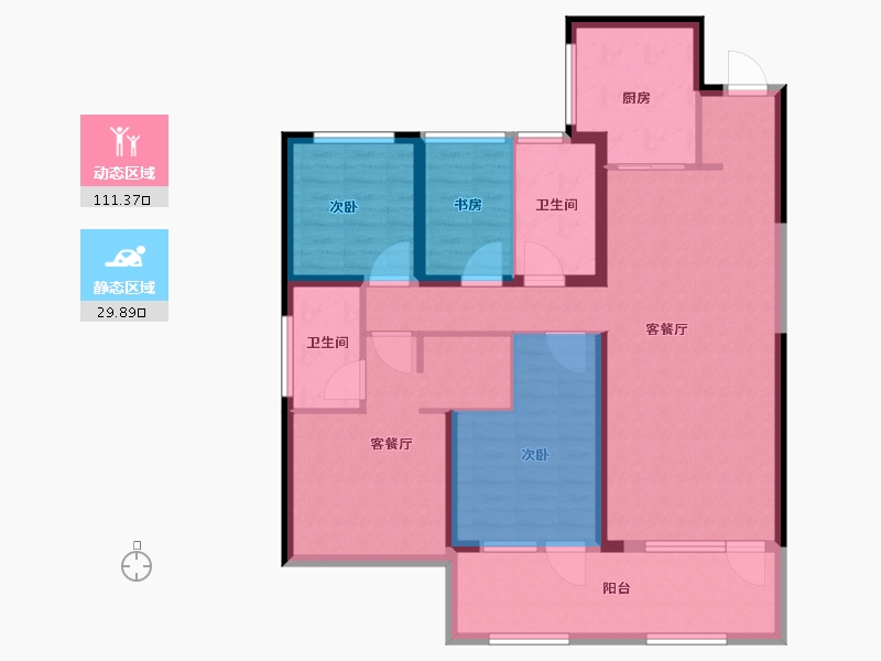 山东省-青岛市-华新园央和府-114.10-户型库-动静分区