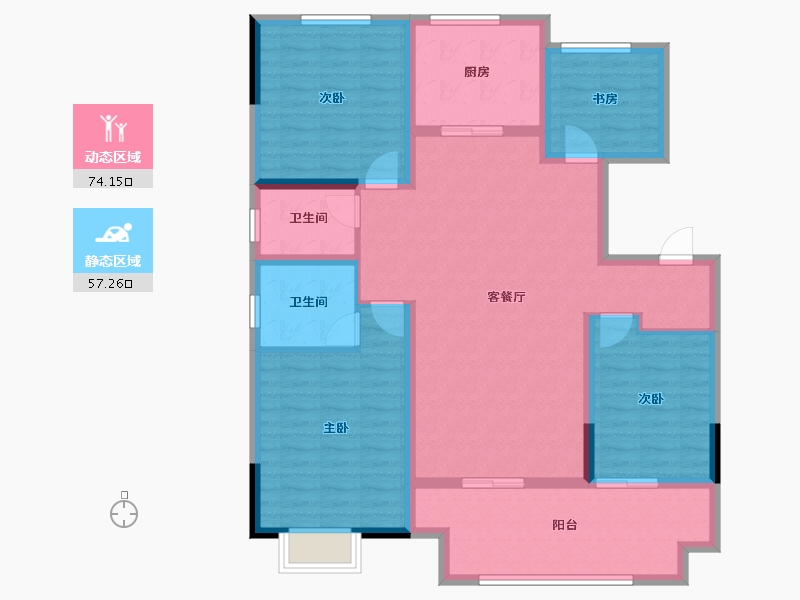 江苏省-徐州市-汉邦景城-118.04-户型库-动静分区