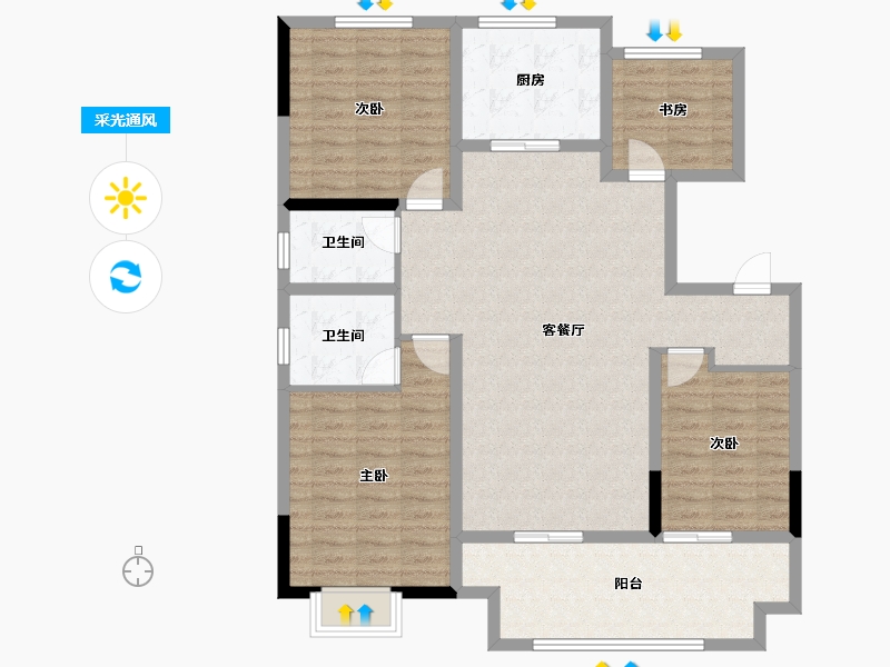 江苏省-徐州市-汉邦景城-118.04-户型库-采光通风