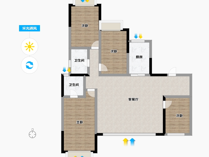 四川省-成都市-明信凤栖台-115.34-户型库-采光通风