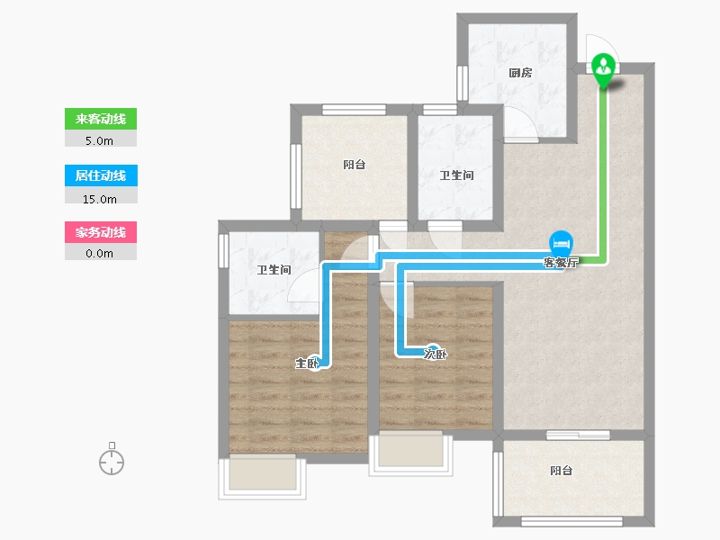 广东省-江门市-台山保利中央公馆-77.90-户型库-动静线