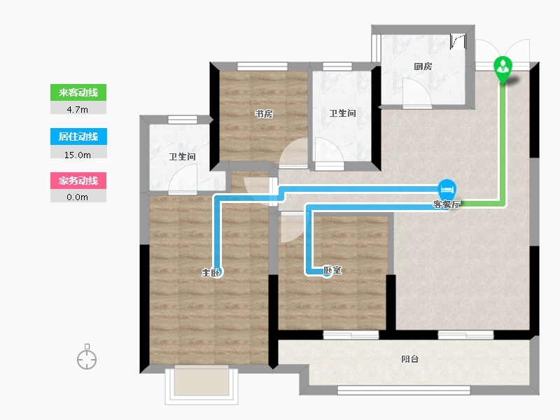 江苏省-徐州市-绿城蘭园-80.53-户型库-动静线