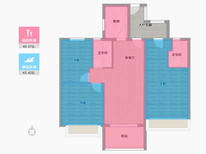 海南省-陵水黎族自治县-雅居乐清水湾-86.05-户型库-动静分区