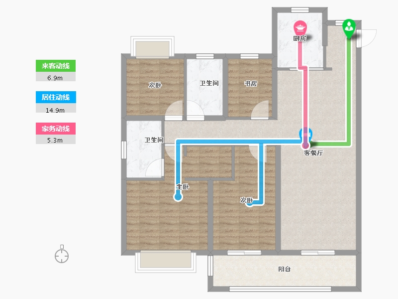 云南省-昆明市-俊发城逸璟峰-114.40-户型库-动静线