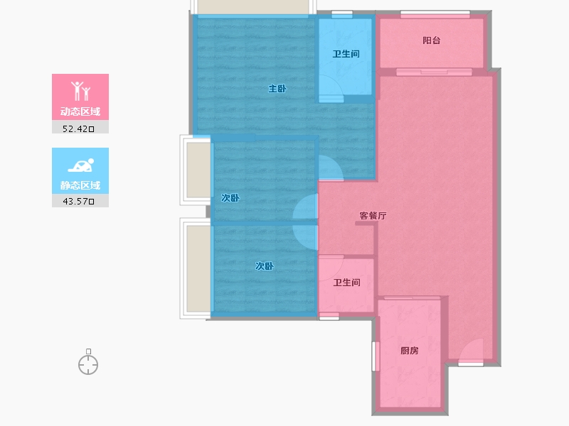 海南省-陵水黎族自治县-雅居乐清水湾-86.77-户型库-动静分区