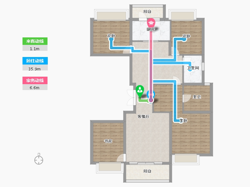 四川省-成都市-中洲锦城湖岸二期-123.44-户型库-动静线