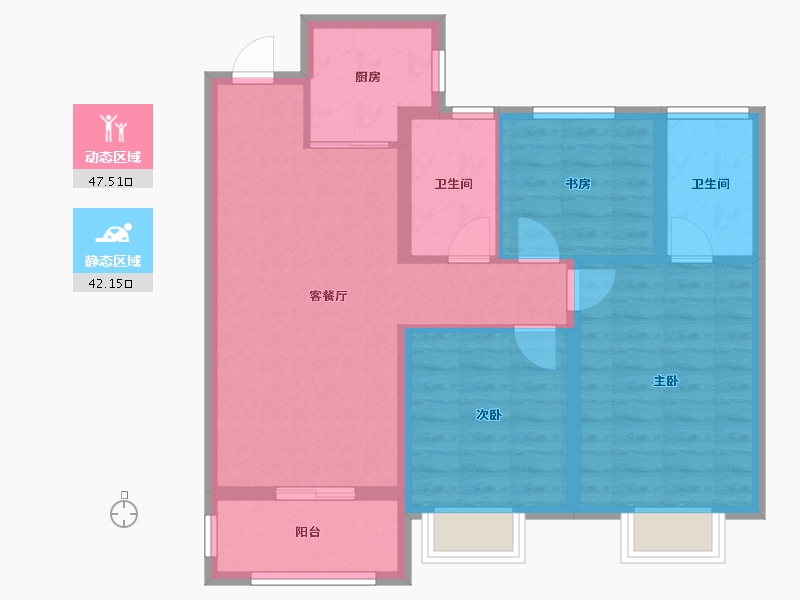 山东省-青岛市-青特星悦-80.00-户型库-动静分区