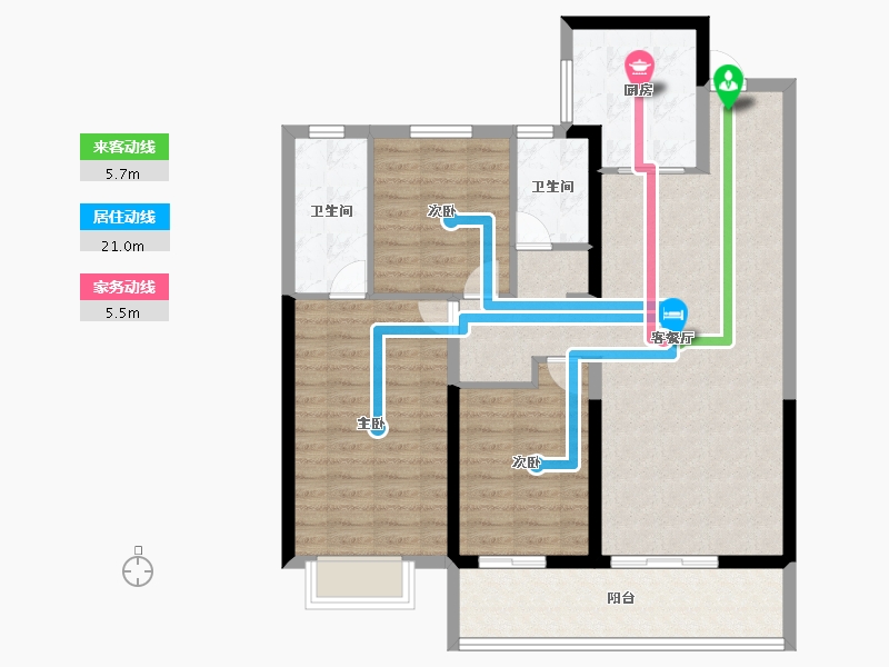 云南省-昆明市-俊发城逸璟峰-98.40-户型库-动静线