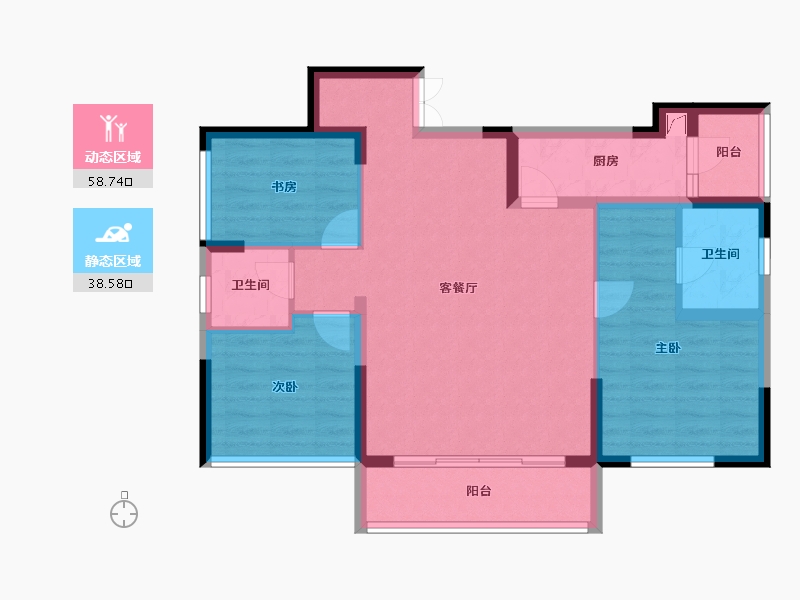 四川省-成都市-金泉怡景-86.57-户型库-动静分区