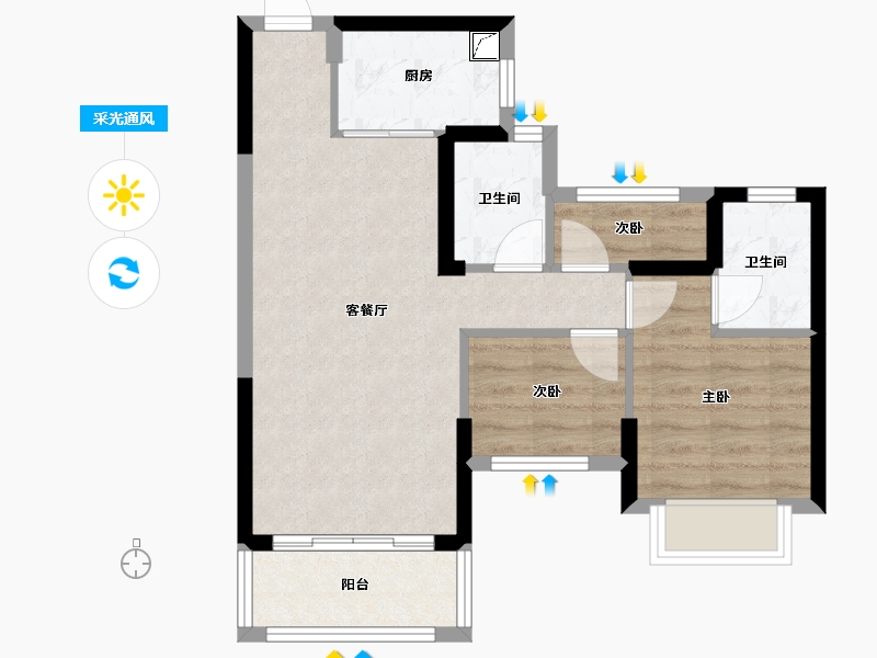 福建省-泉州市-蓝光雍锦府-89.00-户型库-采光通风