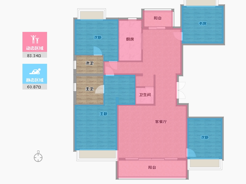 四川省-成都市-中洲锦城湖岸二期-141.31-户型库-动静分区