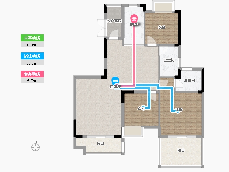 重庆-重庆市-南川恒大滨河左岸-100.29-户型库-动静线