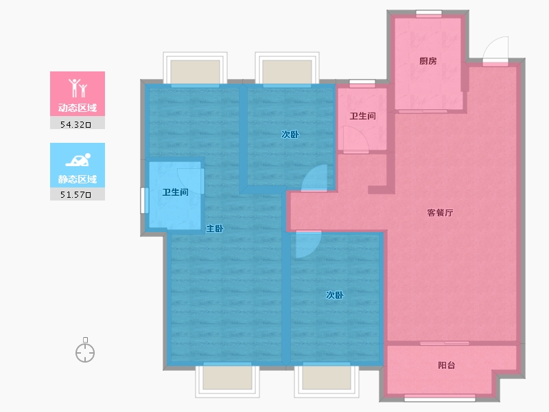 江苏省-徐州市-汉邦景城-94.50-户型库-动静分区