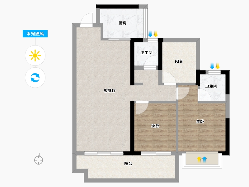 广东省-惠州市-方圆天俊-76.00-户型库-采光通风