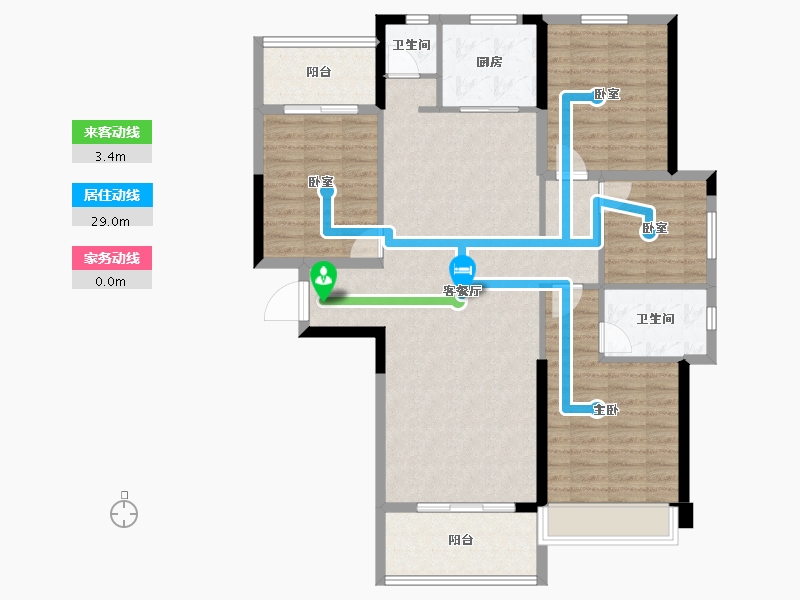 广东省-惠州市-亨柏凯旋华府-113.82-户型库-动静线