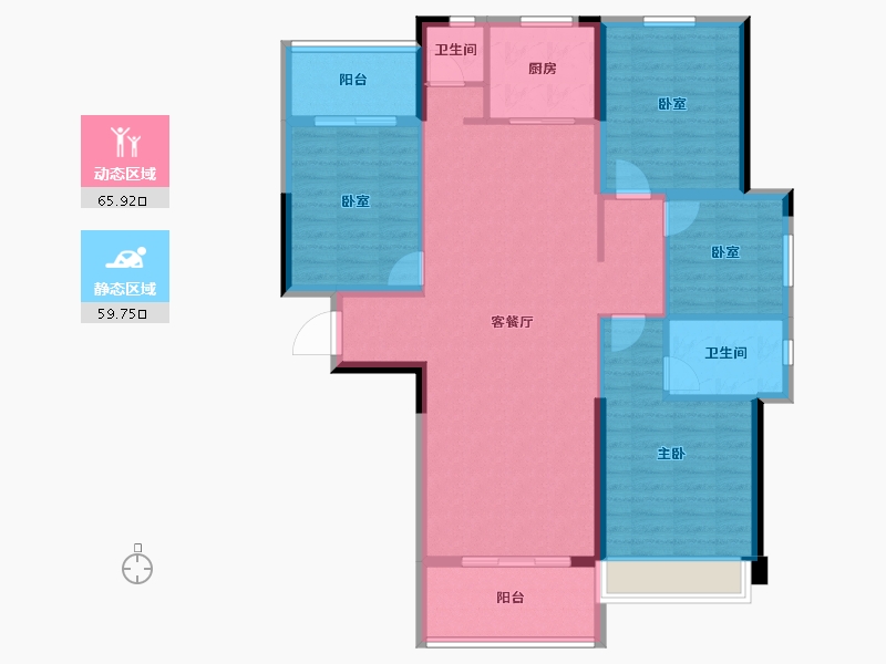 广东省-惠州市-亨柏凯旋华府-113.82-户型库-动静分区