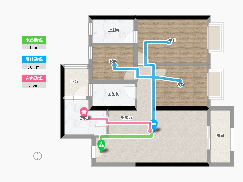 云南省-昆明市-俊发城-75.05-户型库-动静线