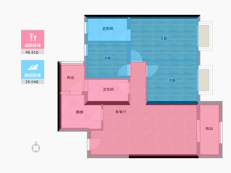 云南省-昆明市-俊发城-75.05-户型库-动静分区