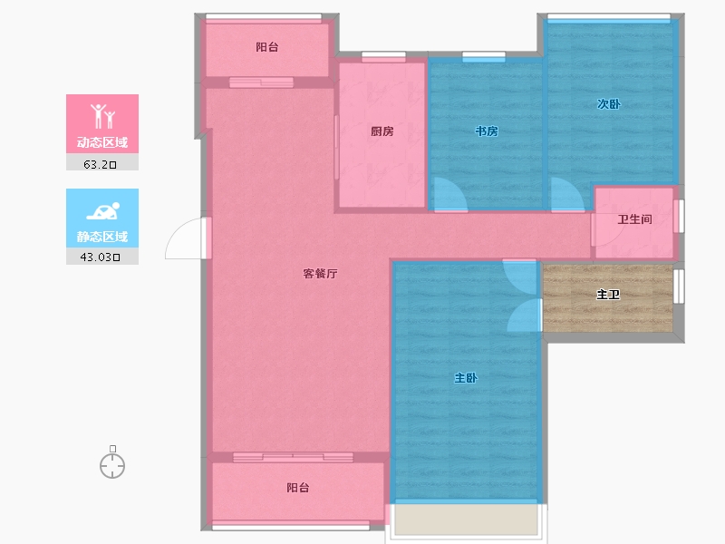 四川省-成都市-汉嘉国际社区-102.48-户型库-动静分区