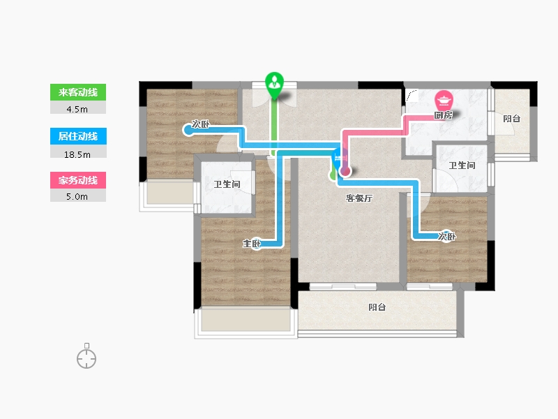 重庆-重庆市-绿地涪陵城际空间站-75.12-户型库-动静线