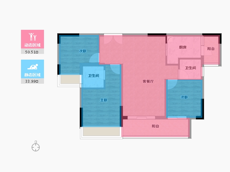 重庆-重庆市-绿地涪陵城际空间站-75.12-户型库-动静分区