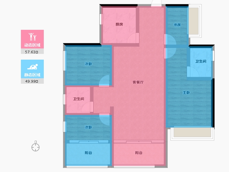 四川省-成都市-唐人街相府花园-95.16-户型库-动静分区