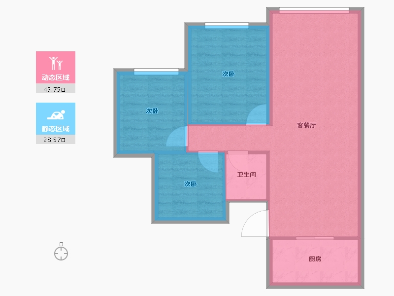 四川省-成都市-汉嘉国际社区-67.08-户型库-动静分区