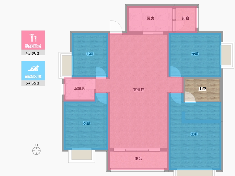 四川省-成都市-汇景新城-109.02-户型库-动静分区