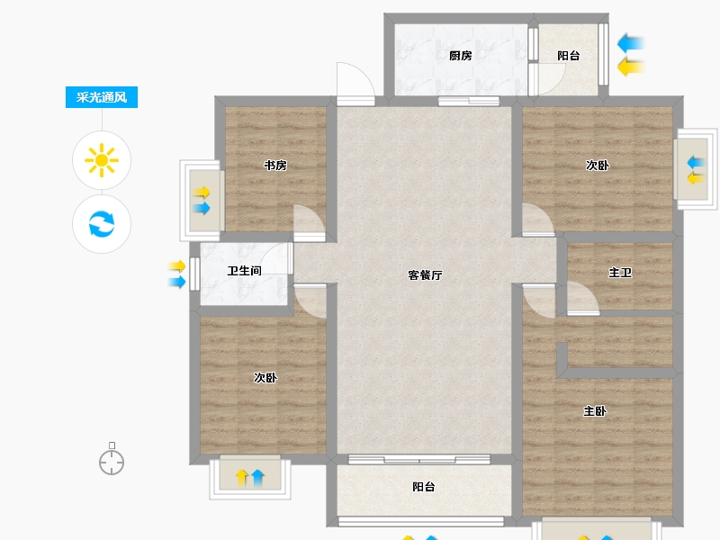 四川省-成都市-汇景新城-109.02-户型库-采光通风