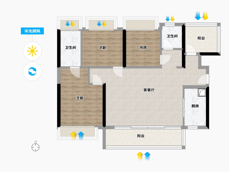 广东省-惠州市-保利·鹿江来-98.00-户型库-采光通风