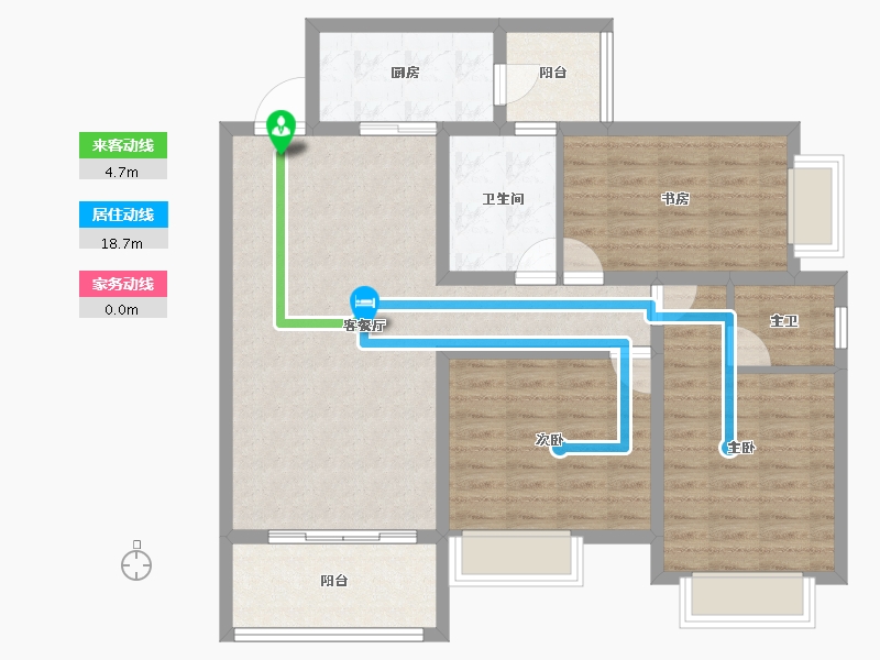 四川省-成都市-汇景新城-99.63-户型库-动静线