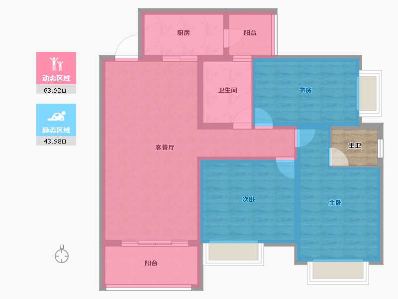 四川省-成都市-汇景新城-99.63-户型库-动静分区