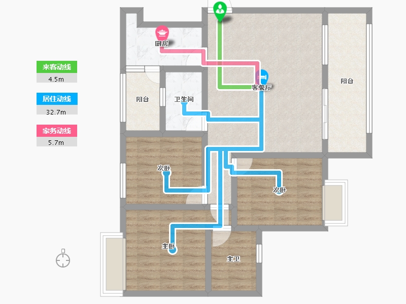 四川省-成都市-汇景新城-91.29-户型库-动静线