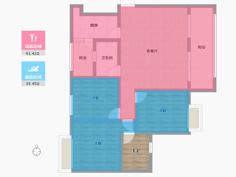 四川省-成都市-汇景新城-91.29-户型库-动静分区