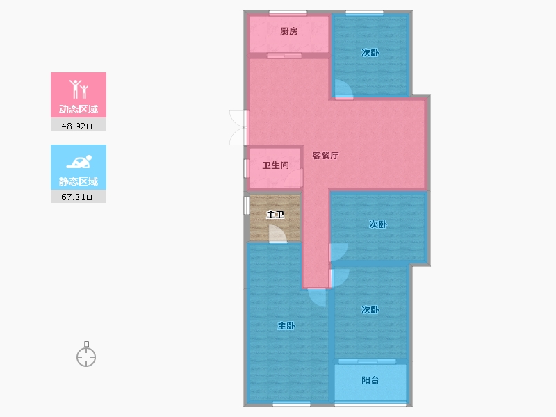 四川省-成都市-汉嘉国际社区-109.08-户型库-动静分区