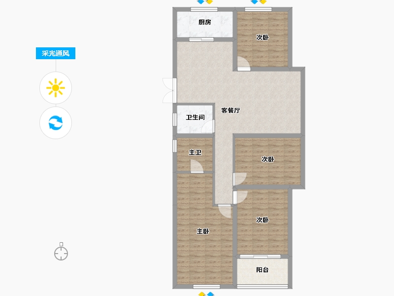 四川省-成都市-汉嘉国际社区-109.08-户型库-采光通风