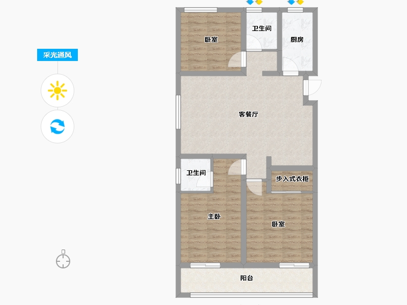 山东省-潍坊市-红高粱皋头小区-124.50-户型库-采光通风