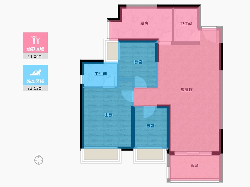 广东省-惠州市-泷珀花园-74.13-户型库-动静分区