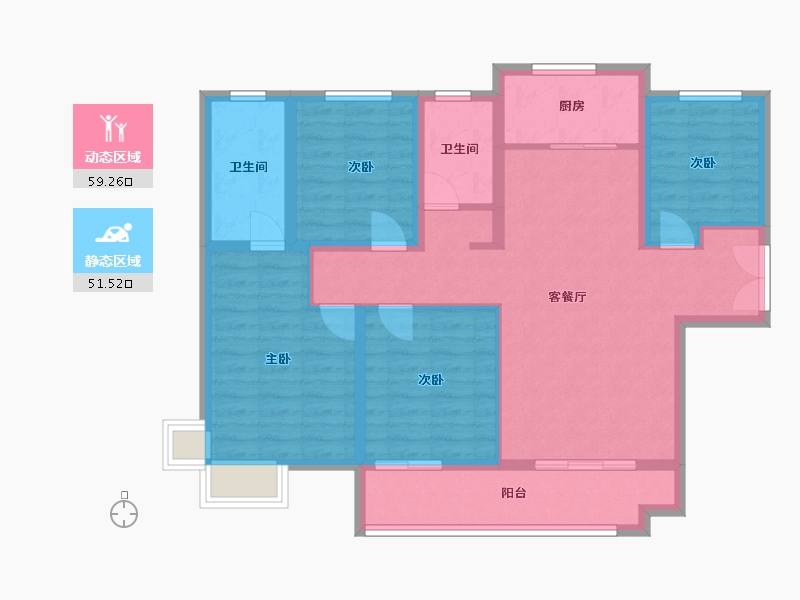 陕西省-西安市-御锦城16期-115.00-户型库-动静分区