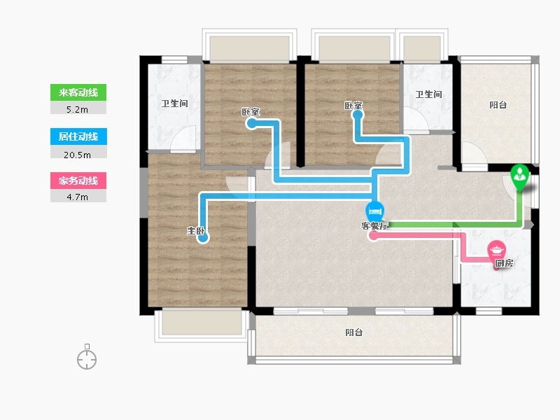 广东省-惠州市-灿邦珑廷观邸-91.62-户型库-动静线