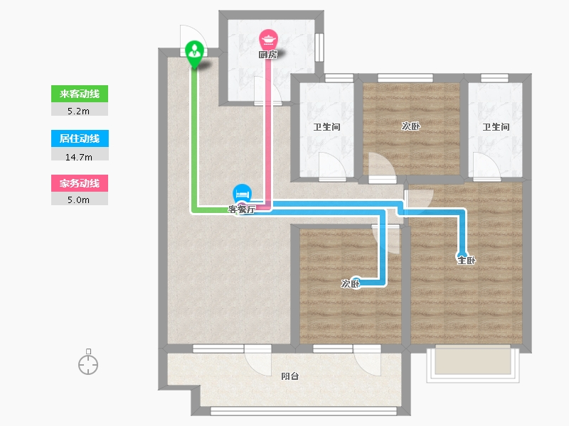 山东省-青岛市-阳光名宸-85.60-户型库-动静线