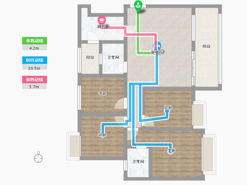 四川省-成都市-汇景新城-101.86-户型库-动静线