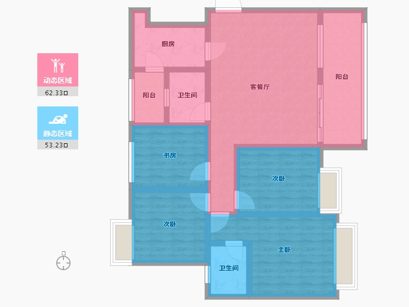 四川省-成都市-汇景新城-101.86-户型库-动静分区