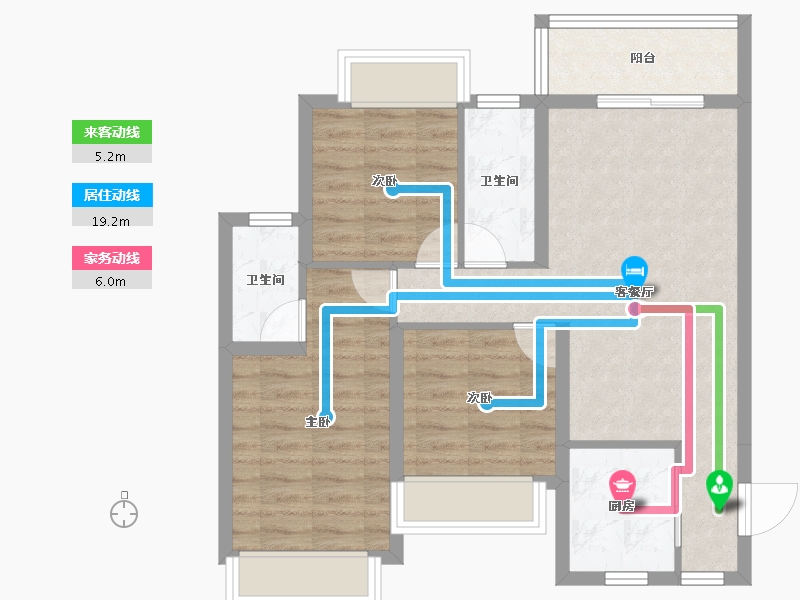 四川省-成都市-桂湖正荣府-72.68-户型库-动静线