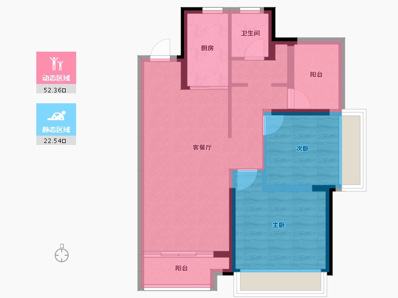 广东省-惠州市-奥园尚雅花园-66.30-户型库-动静分区