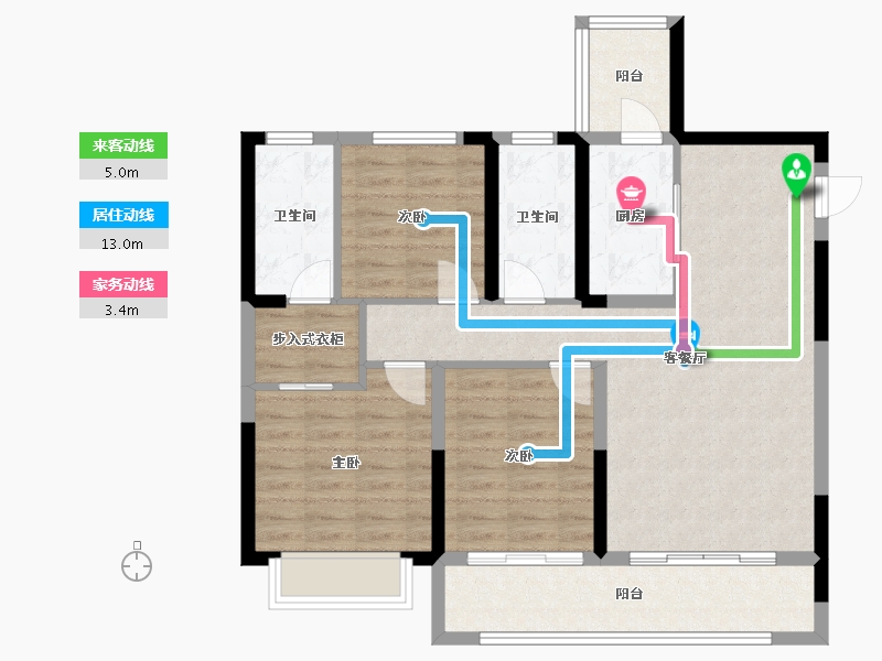 山东省-青岛市-鑫源珺府-92.37-户型库-动静线